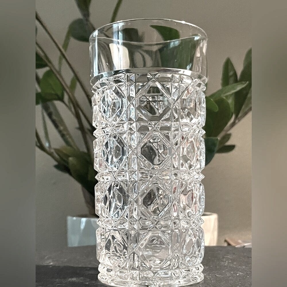 American Cut Drinking Glasses Set of 8 Flat Tumbler West Germany Cocktail 8 oz